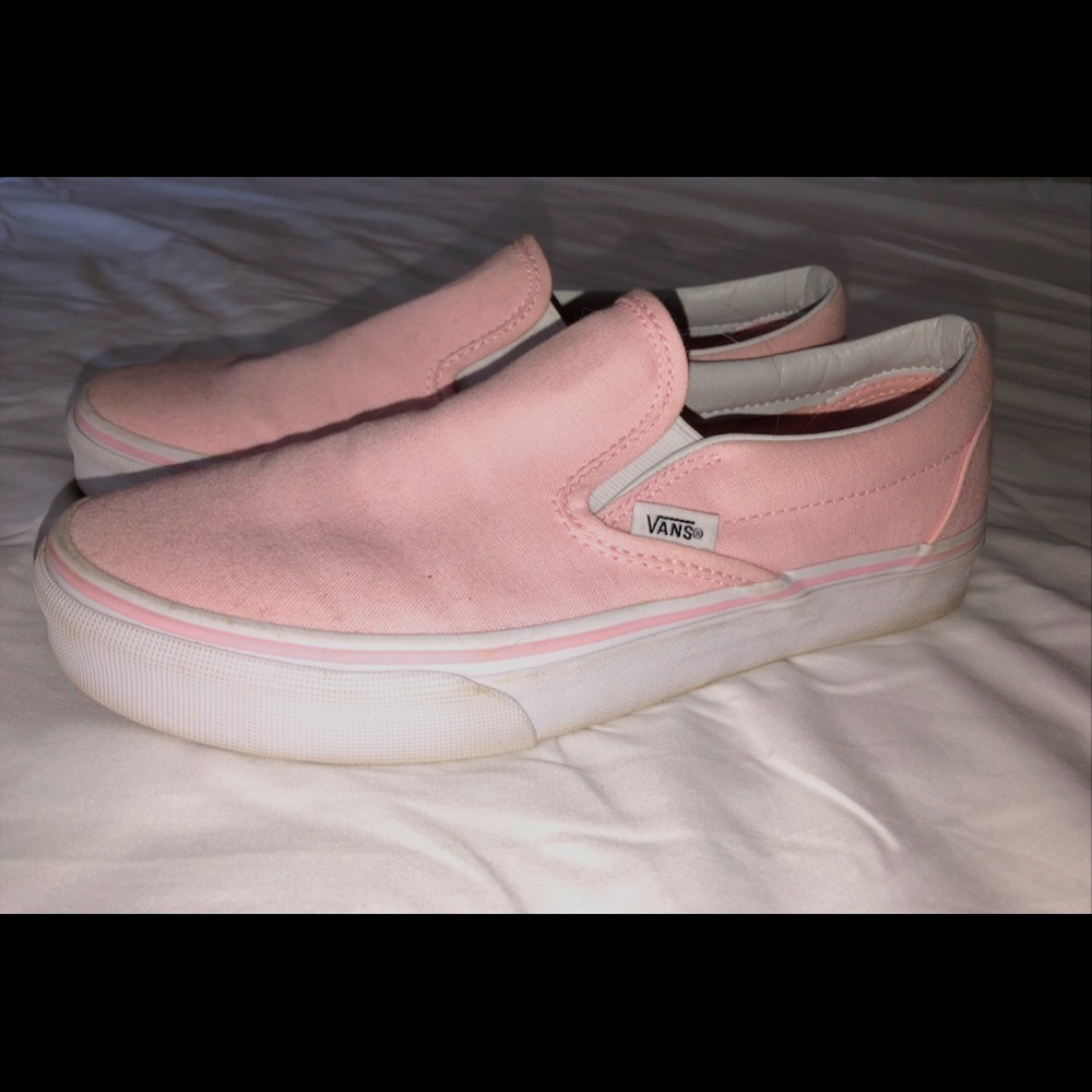 pink vans size nine slip on. worn once